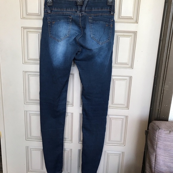 Harley Made With Love Jeans Junior Sz00 Dark Wash Skinny 5 Pocket Style - Picture 2 of 9